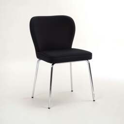 Rackhams Tamzin Curved Black Chrome Finish Dining Chair