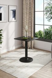 Rackhams 60*60cm Square Coffee Table with Metal Base - Black - thumbnail 2