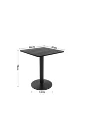 Rackhams 60*60cm Square Coffee Table with Metal Base - Black - thumbnail 6