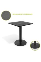Rackhams 60*60cm Square Coffee Table with Metal Base - Black - thumbnail 5