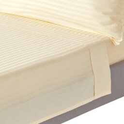 Rackhams Silky 330 TC Egyptian Cotton Satin Stripe Flat Sheet - White - Double - thumbnail 2