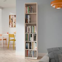 Rackhams Alice Springs Tall Narrow Bookcase with 5 Shelves in Soft Neutral - Manufactured Wood - 1 - Soft Neutral
