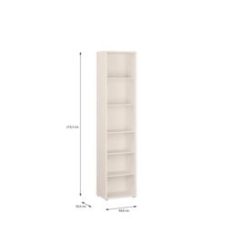Rackhams Alice Springs Tall Narrow Bookcase with 5 Shelves in Soft Neutral - Manufactured Wood - 1 - Soft Neutral - thumbnail 5