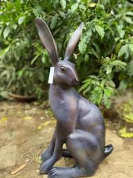 Rackhams Sitting Hare Garden Sculpture Ornament Cast in Aluminium - Cast Aluminium - Bronze - Sculpture - thumbnail 3