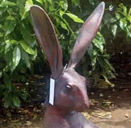 Rackhams Sitting Hare Garden Sculpture Ornament Cast in Aluminium - Cast Aluminium - Bronze - Sculpture - thumbnail 4