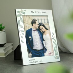 Rackhams Personalised Botanical 6x4 Silver Photo Frame - thumbnail 4