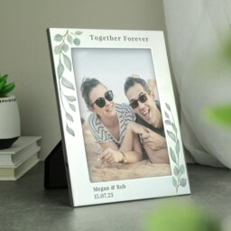 Rackhams Personalised Botanical 6x4 Silver Photo Frame - thumbnail 2