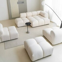 Rackhams Lysander Velvet Module Three Seater, Four Seater, Five Seater Sofa, Corner Sofa, White - Others ( Contact Us ) - thumbnail 2