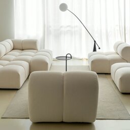 Rackhams Lysander Velvet Module Three Seater, Four Seater, Five Seater Sofa, Corner Sofa, White - Others ( Contact Us ) - thumbnail 3