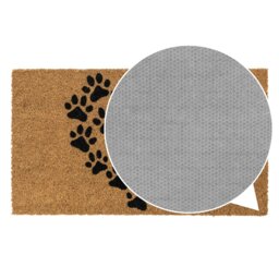 Rackhams Eco-Friendly Latex Backed Coir Entrance Doormat, 40x70cm - Heart Paws - 1 - Brown - thumbnail 6