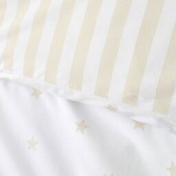 Rackhams Mini Star & Stripes Reversible Cotton Duvet Cover Set Natural - Single - Natural - thumbnail 4
