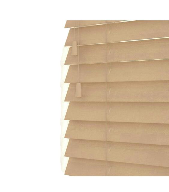 Rackhams Fawn Oak Wooden Venetian Blinds With Strings (130cm drop) - 195cm - image 1