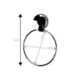 Rackhams Suctionloc Chrome Steel Suction Wall Mounted Towel Ring - thumbnail 3
