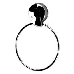 Rackhams Suctionloc Chrome Steel Suction Wall Mounted Towel Ring - thumbnail 6