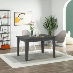 Rackhams Tolmen Dining Table Rectangular Extendable Table for 4 Seater Contemporary Kitchen Table 120Wcm Living Room, Anthracite - Anthracite