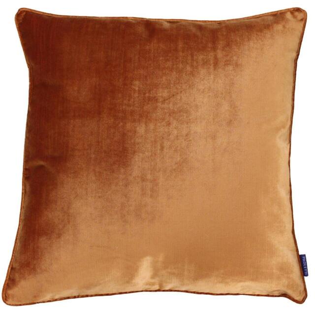 Rackhams Luxe Velvet Cushion Cover - Rust - 55 x 55cm - Rust - 100% Polyester - image 1