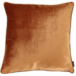 Rackhams Luxe Velvet Cushion Cover - Rust - 55 x 55cm - Rust - 100% Polyester