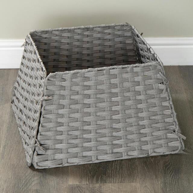 Rackhams 47cm x 46cm Samuel Alexander Foldable Rattan Christmas Tree Skirt in Grey - image 1