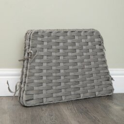 Rackhams 47cm x 46cm Samuel Alexander Foldable Rattan Christmas Tree Skirt in Grey - thumbnail 4