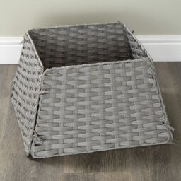 Rackhams 47cm x 46cm Samuel Alexander Foldable Rattan Christmas Tree Skirt in Grey - thumbnail 6