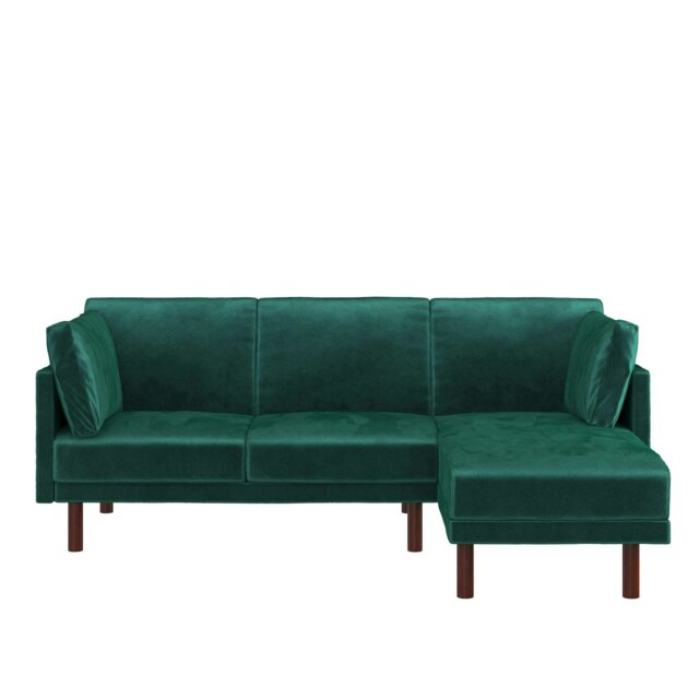 Rackhams Clair sectional Sofa Bed in green velvet - Green - image 1