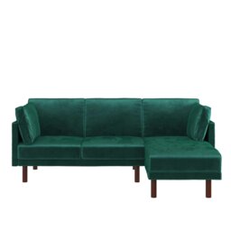 Rackhams Clair sectional Sofa Bed in green velvet - Green