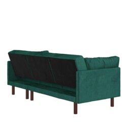 Rackhams Clair sectional Sofa Bed in green velvet - Green - thumbnail 3