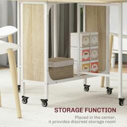 Rackhams Six-Person Drop Leaf Dining Table - Natural/White - thumbnail 5
