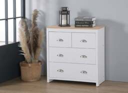 Rackhams Derby Wooden 4-Drawer Chest - Spacious & Elegant Storage Solution for Your Home - Grey - thumbnail 2