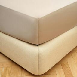 Rackhams Sateen Fitted Sheet - Beige - Single - thumbnail 1