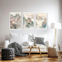 Rackhams Big Picture For Living Room - Set of 3 wall art prints - 20 x 30 in / 50 x 76 cm - Satin Photo paper 280 gsm - Oak Frame - thumbnail 6