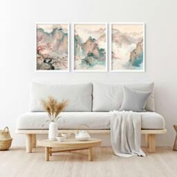 Rackhams Big Picture For Living Room - Set of 3 wall art prints - 20 x 30 in / 50 x 76 cm - Satin Photo paper 280 gsm - Oak Frame - thumbnail 4