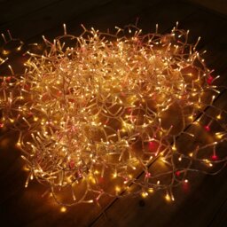 Rackhams 1000 LED 25m Indoor Outdoor Christmas Multi Function Mains Operated String Lights with Timer & Clear Cable in Red & Vintage Gold - thumbnail 5