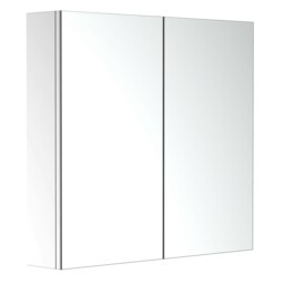 Rackhams Bathroom Cabinet Double Door Wall Mounted Mirror Stainless Steel - thumbnail 2