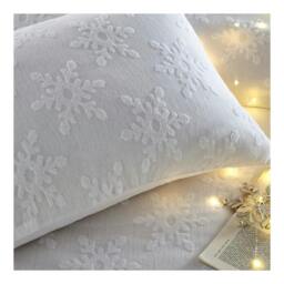 Rackhams Tufted Cotton Snowflake Duvet Cover Set - White - Double - White - 100% Cotton - thumbnail 3