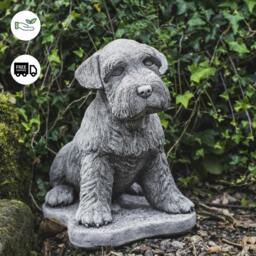 Rackhams Large Schnauzer Stone Dog garden ornament - thumbnail 2