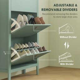 Rackhams 3 Drawer Shoe Cabinet with Flip Doors for Hallway, Entryway, Green - Green - thumbnail 5