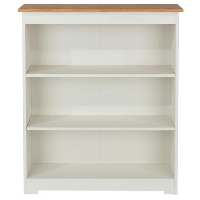Rackhams Colorado 3-Shelf Low Wide Bookcase - Soft White - image 1