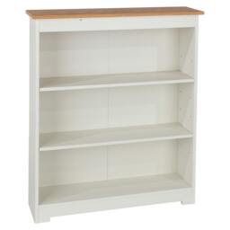 Rackhams Colorado 3-Shelf Low Wide Bookcase - Soft White - thumbnail 2