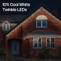 Rackhams Icicle Lights 60/40/20 Drop Black 5m/120 LED Cool White10% - thumbnail 1