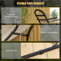 Rackhams 9ft Hammock Stand Adjustable with Non-Slip Feet, 250 kg Capacity - 278 x 97 x 112 cm - Hammock Stand - 1 - thumbnail 4
