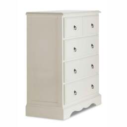 Rackhams Romance Chest of Drawers 2 over 3 Bedroom Storage Assembled - Antique White (grey tone) - thumbnail 2