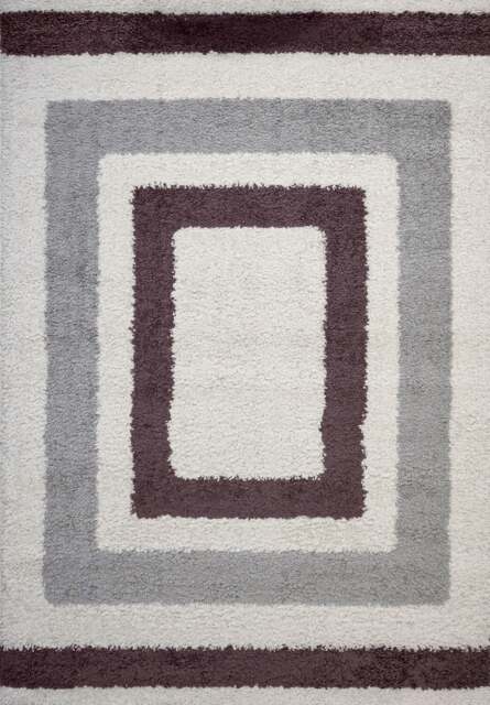 Rackhams Moodi Shaggy Grey/Purple Contour Rug - 80X150 cm - image 1