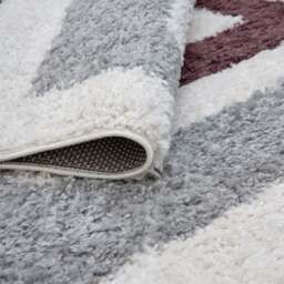 Rackhams Moodi Shaggy Grey/Purple Contour Rug - 80X150 cm - thumbnail 4