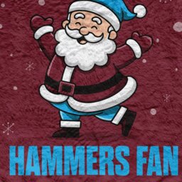Rackhams Santa is a Hammers Football Fan - Luxury Fleece Blanket 150cm X 150cm - thumbnail 3
