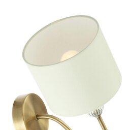 Rackhams Traditional Bedside Wall Light in Antique Brass with Pull Switch and Shade - thumbnail 4