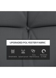 Rackhams Outdoor Back and Seat Cushion with Pillows, NO SWING, Charcoal Grey - 150L x 50W x 10Hcm - Charcoal grey - Polyester - thumbnail 5