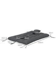Rackhams Outdoor Back and Seat Cushion with Pillows, NO SWING, Charcoal Grey - 150L x 50W x 10Hcm - Charcoal grey - Polyester - thumbnail 4