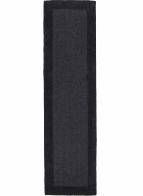 Rackhams Bordered Dark Grey Rug – Handmade - 60X230 cm - image 1