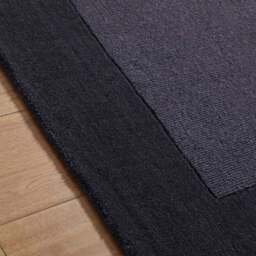 Rackhams Bordered Dark Grey Rug – Handmade - 60X230 cm - thumbnail 3